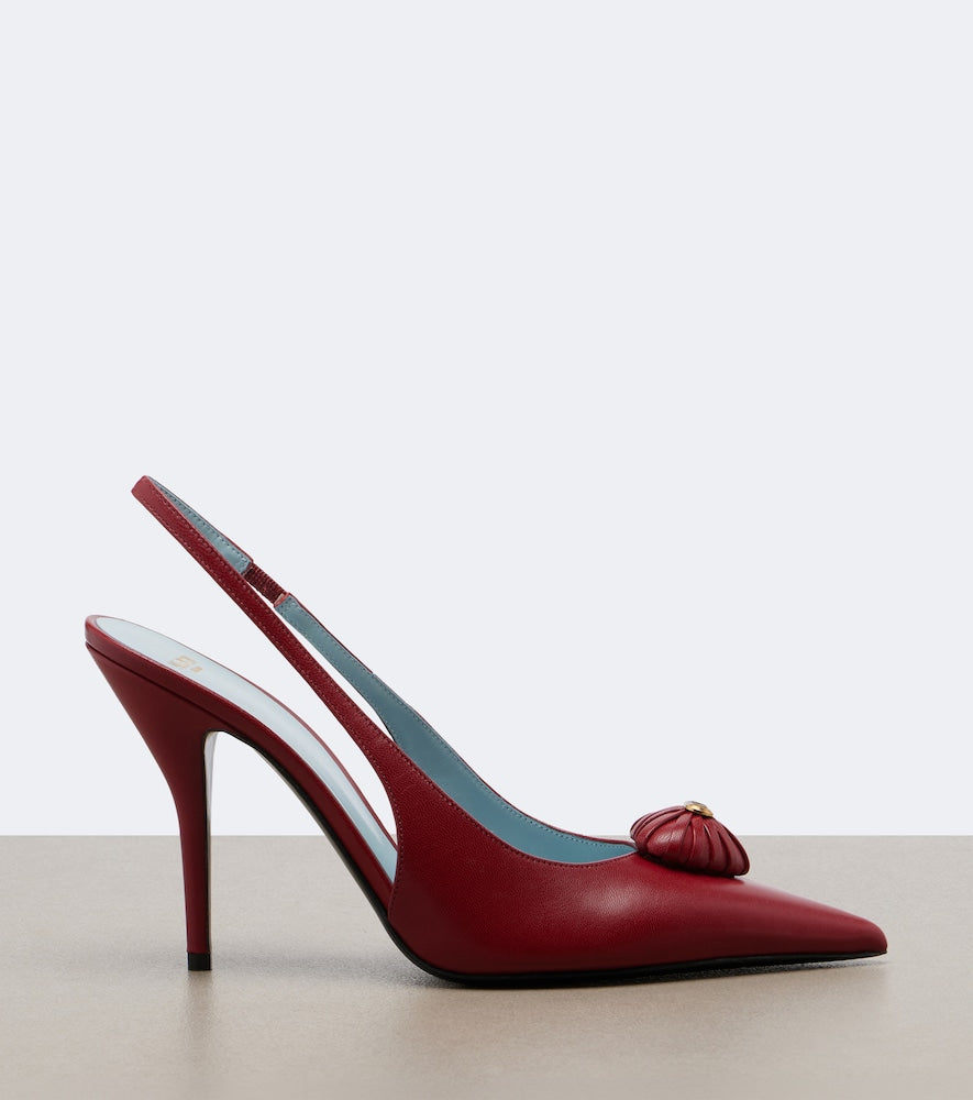 Red Valentino Garavani Coeur Royal leather slingback pumps - High-Heel Pumps