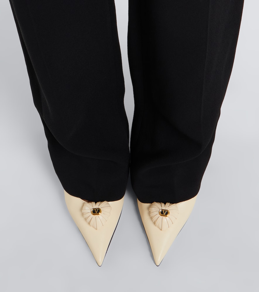 Valentino Garavani Coeur Royal leather slingback pumps - White High-Heel Pumps