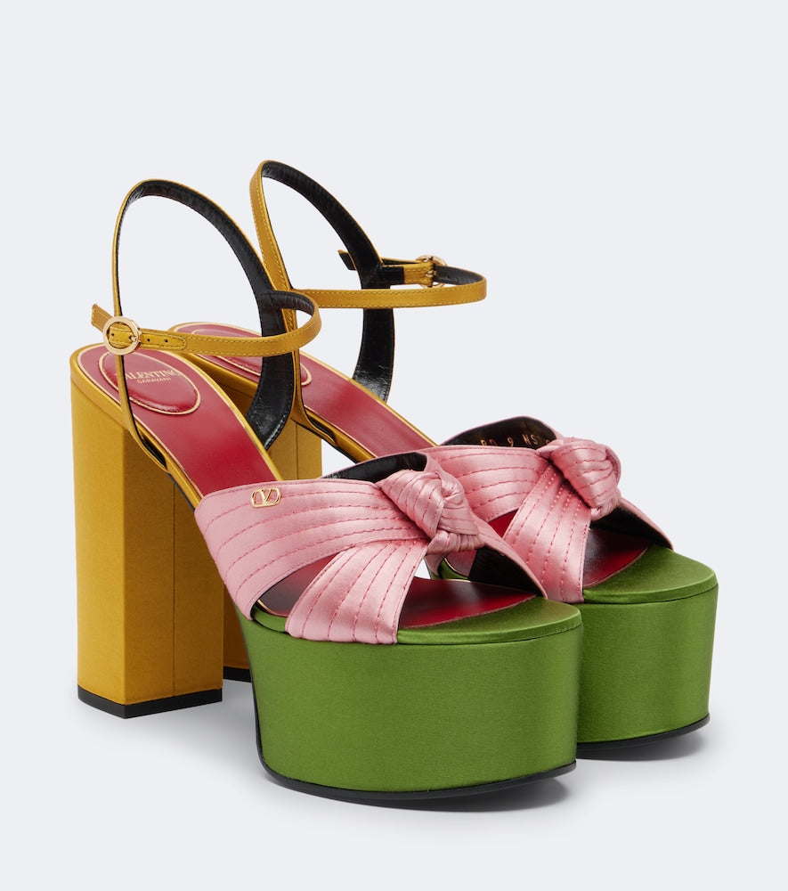 Multicoloured Valentino Garavani Crasher satin platform sandals - High-Heel Sandals