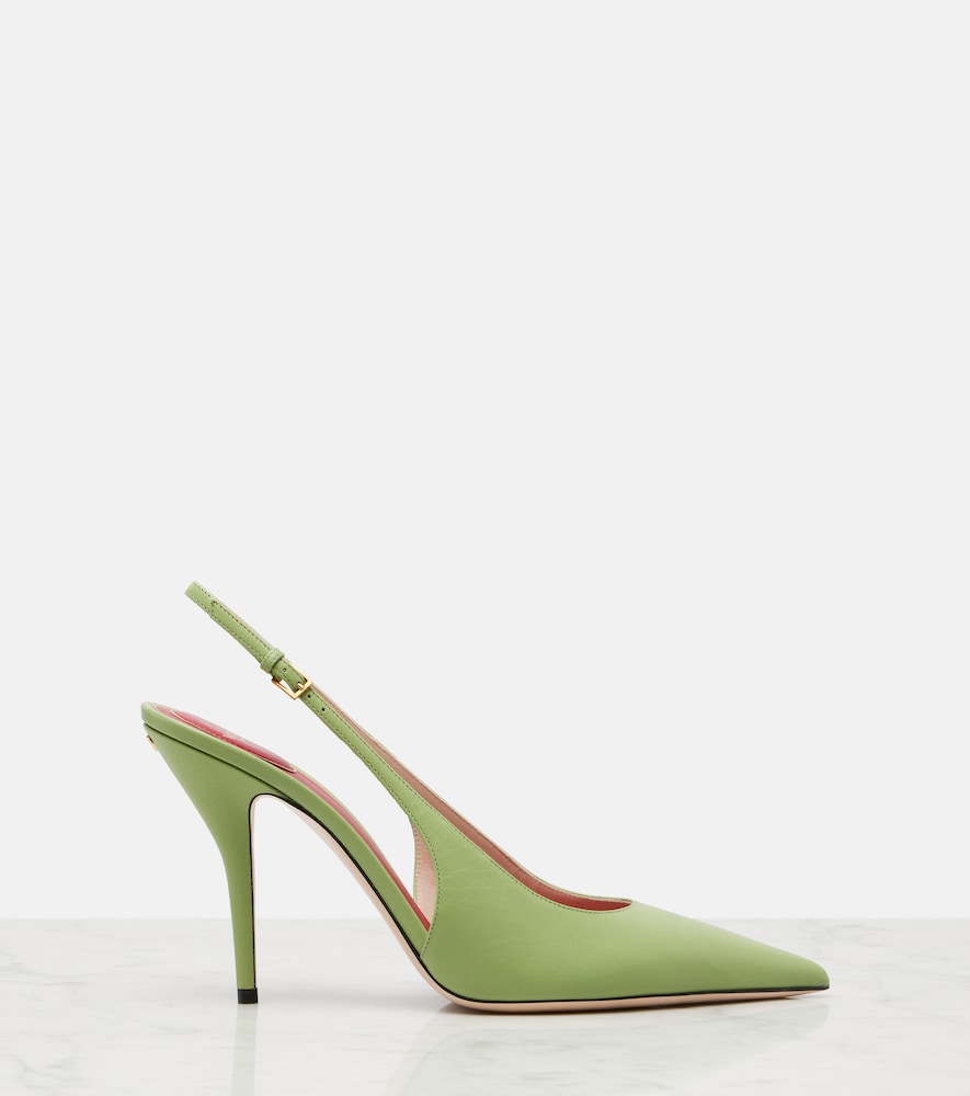 Green Valentino Garavani Cuttie leather slingback pumps - High-Heel Pumps