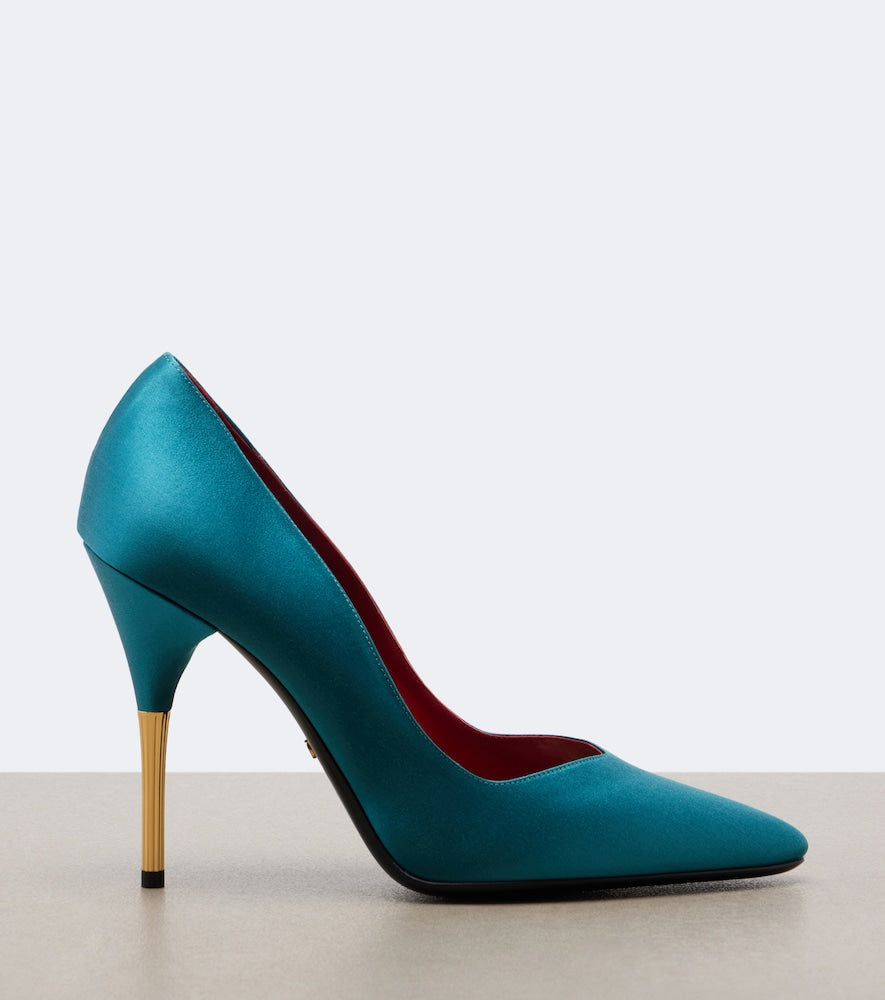 Blue Valentino Garavani Enigme satin pumps - High-Heel Pumps