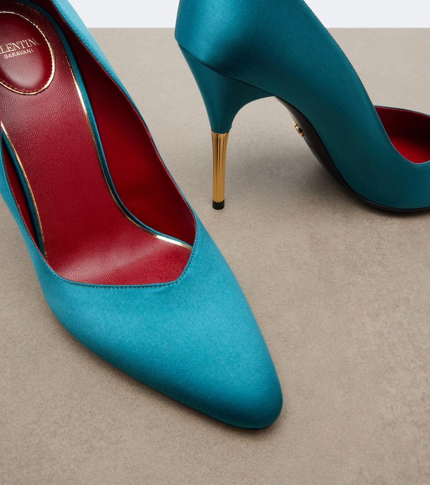 Blue Valentino Garavani Enigme satin pumps - High-Heel Pumps