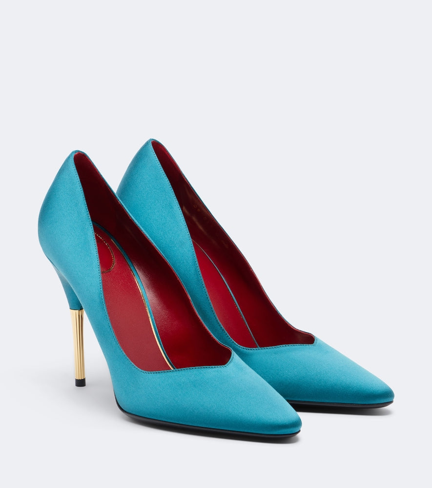 Blue Valentino Garavani Enigme satin pumps - High-Heel Pumps