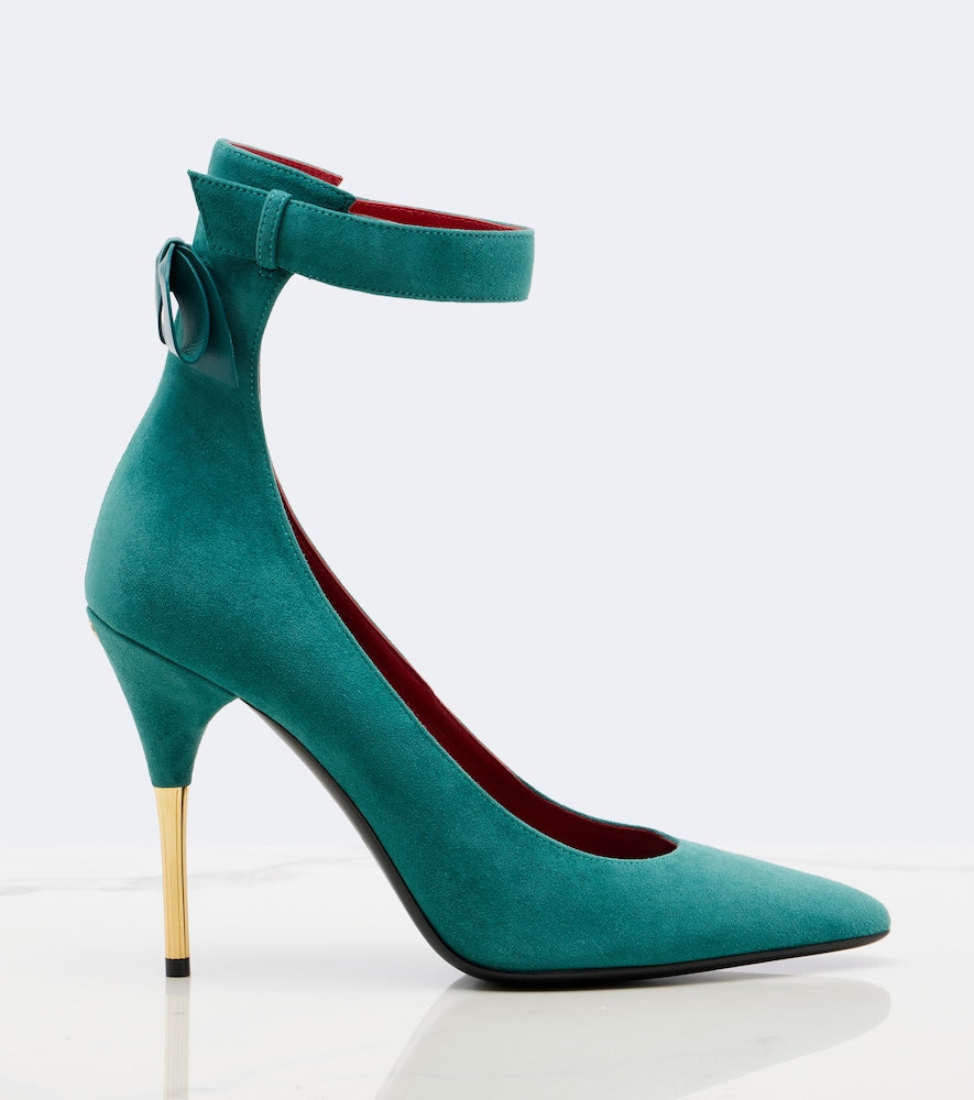 Valentino Garavani Fatale bow-detail suede pumps in Green - High-Heel Pumps