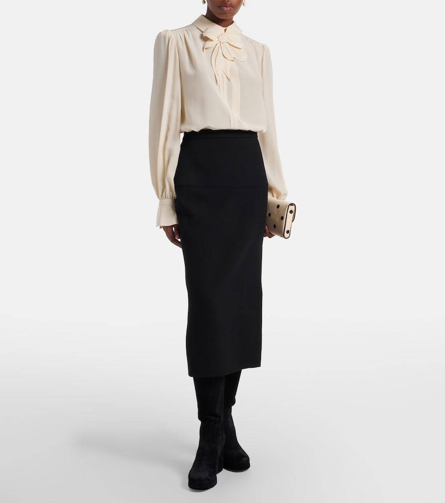 Valentino Garavani Fawcette VLogo suede knee-high boots in Black - High Heels