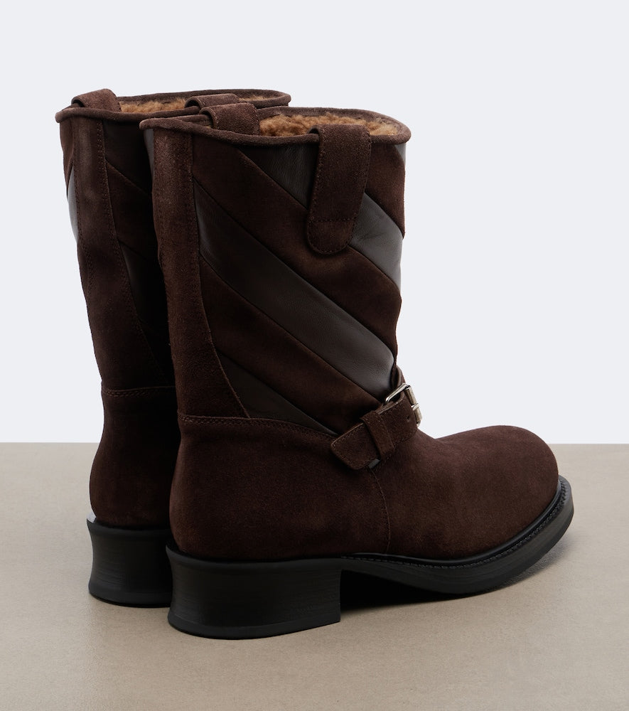 Brown Valentino Garavani Rayons suede ankle boots - Flat Boots