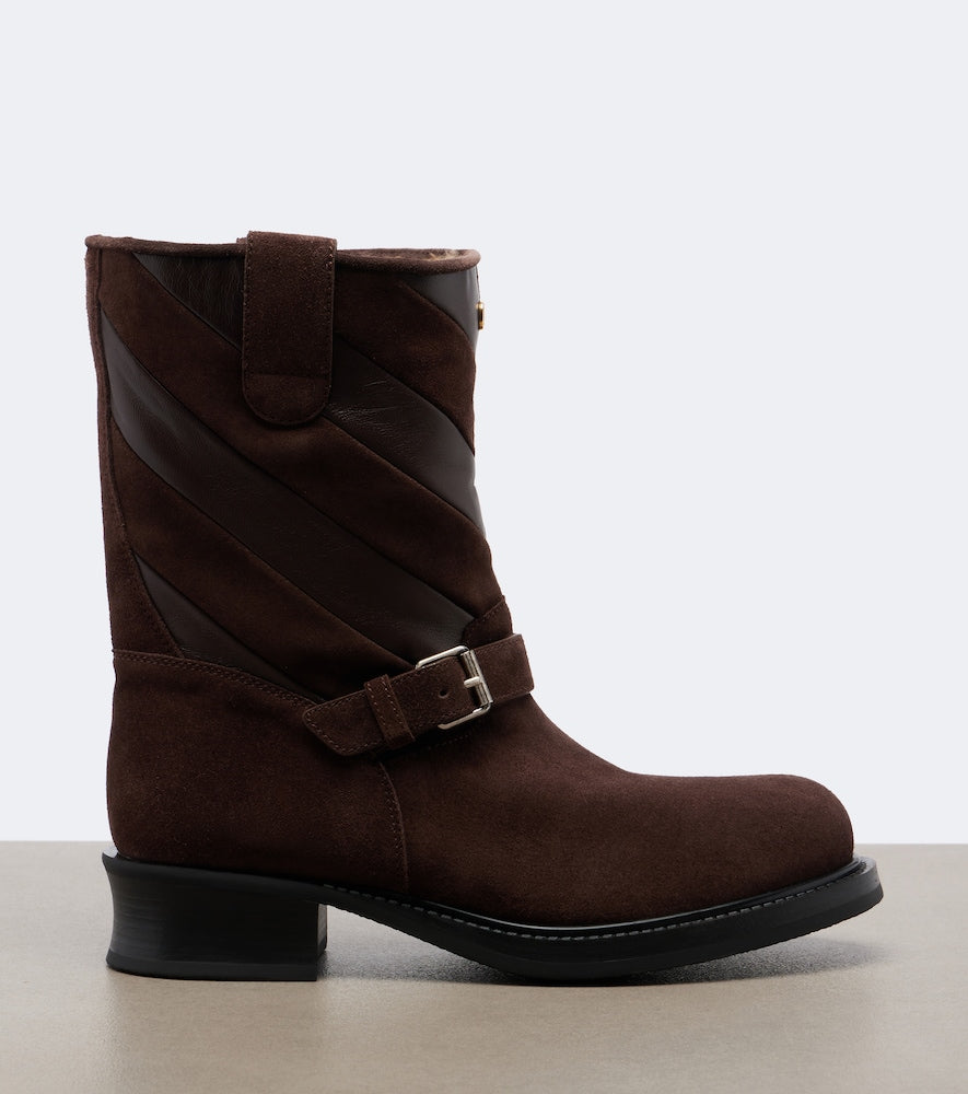 Brown Valentino Garavani Rayons suede ankle boots - Flat Boots
