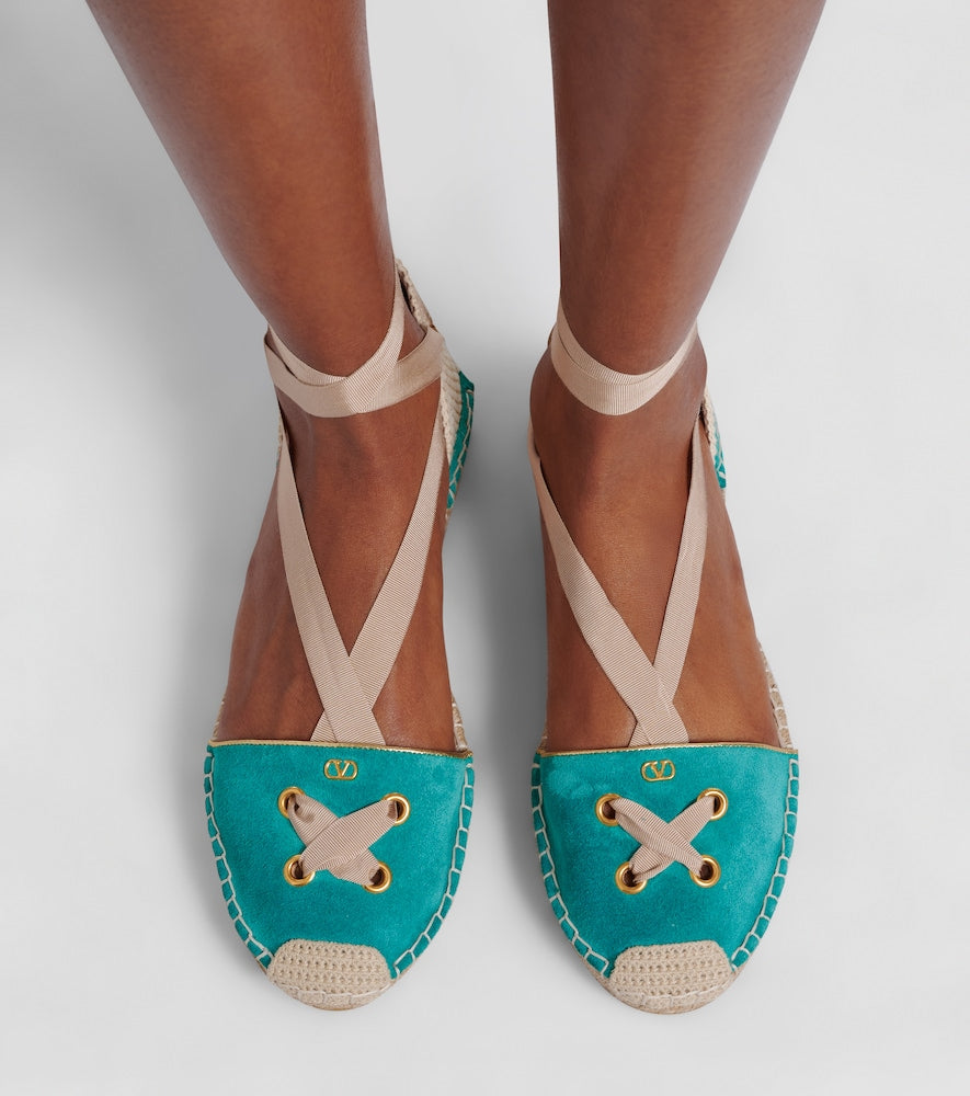 Valentino Garavani Resort suede espadrilles (Blue) - Flat Espadrilles