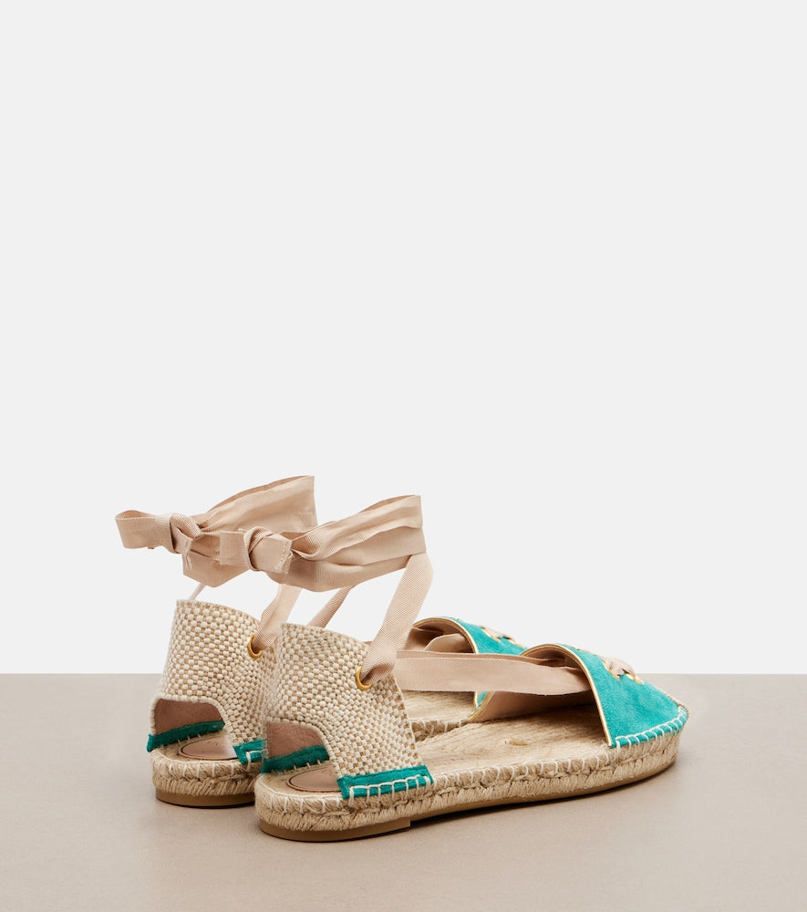 Valentino Garavani Resort suede espadrilles (Blue) - Flat Espadrilles
