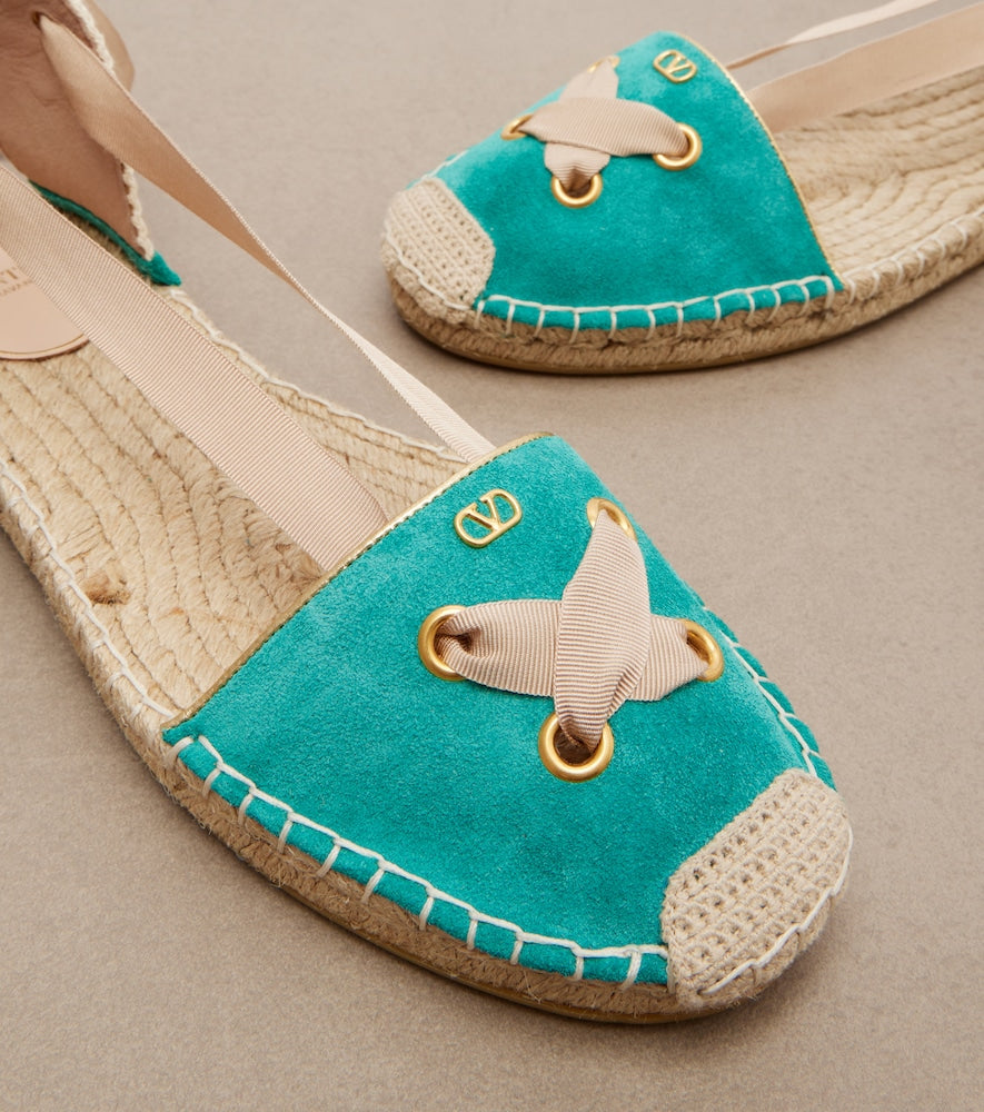 Valentino Garavani Resort suede espadrilles (Blue) - Flat Espadrilles