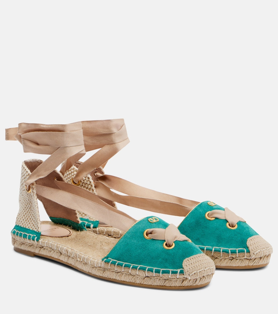 Valentino Garavani Resort suede espadrilles (Blue) - Flat Espadrilles