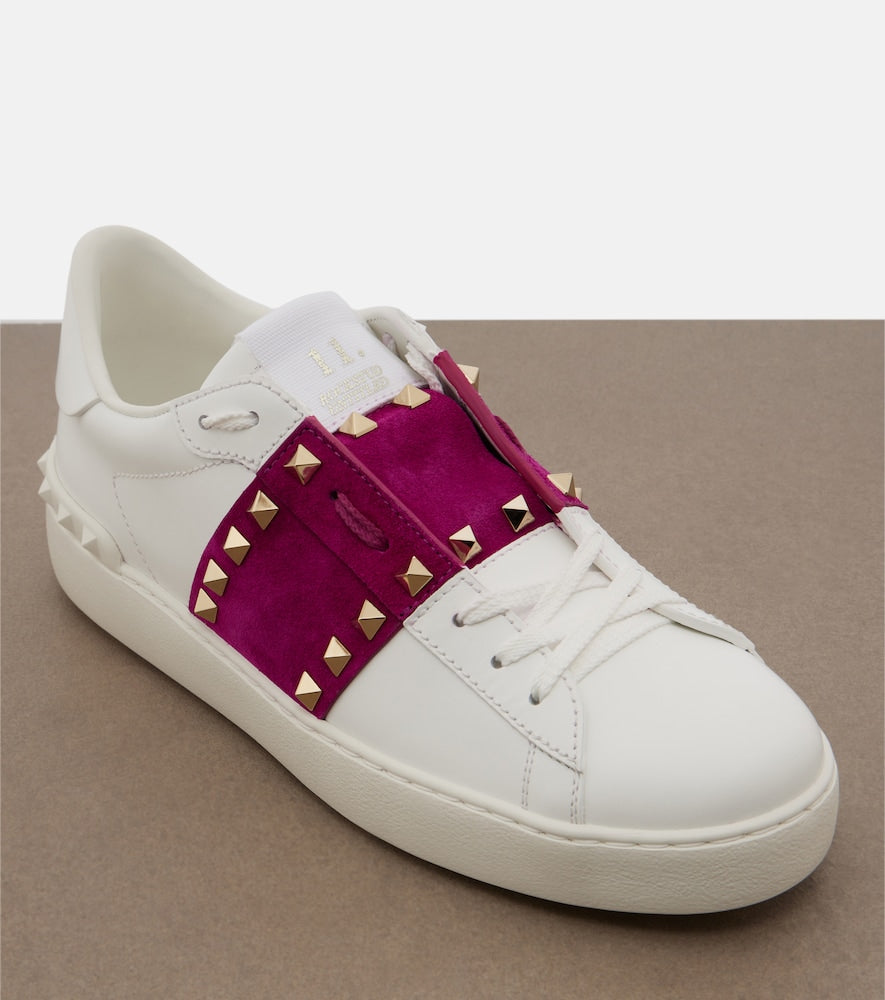 White Valentino Garavani Rockstud Untitled leather sneakers - Low-Top Sneakers