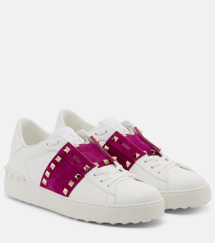 White Valentino Garavani Rockstud Untitled leather sneakers - Low-Top Sneakers