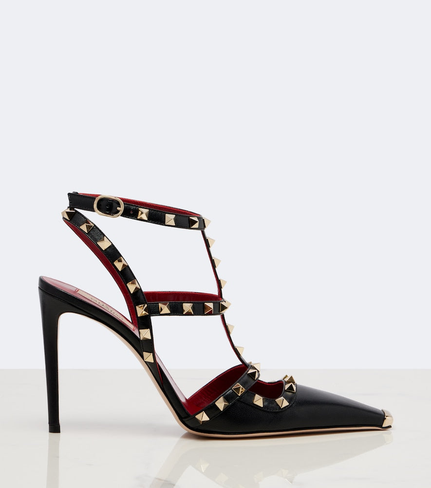 Black Valentino Garavani Rockstud leather pumps - High-Heel Pumps