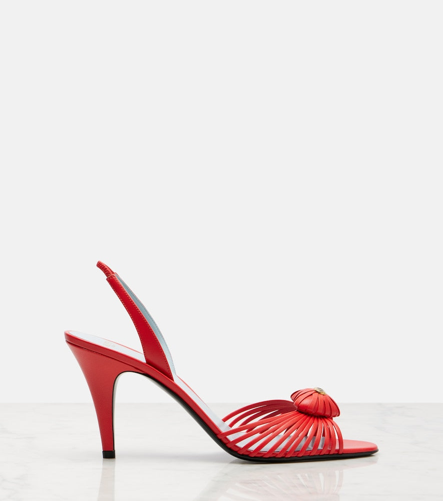 Valentino Garavani Royal 90 leather slingback sandals - Red Heeled Sandals