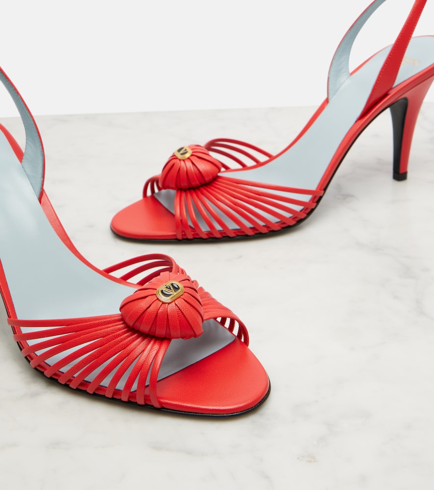Valentino Garavani Royal 90 leather slingback sandals - Red Heeled Sandals