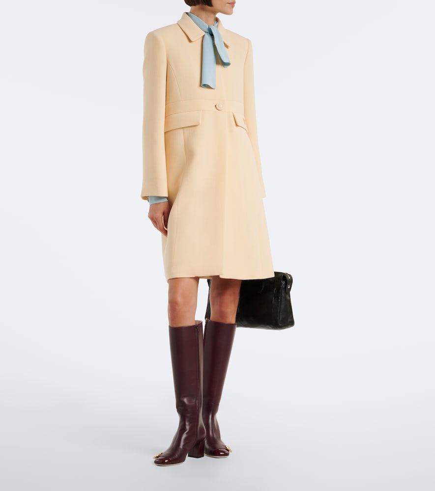 Valentino Garavani Veeside VLogo leather knee-high boots in Burgundy - Mid Heels
