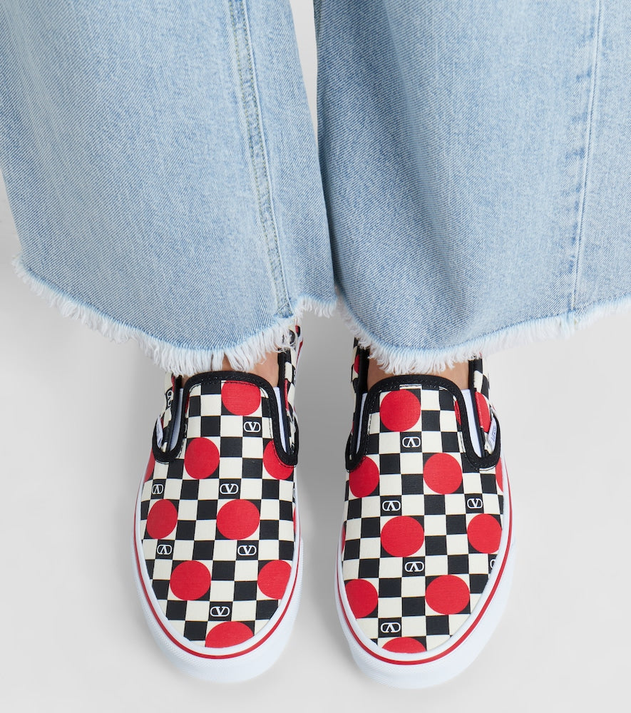 Valentino Garavani x Vans VLogo checked canvas slip-on sneakers