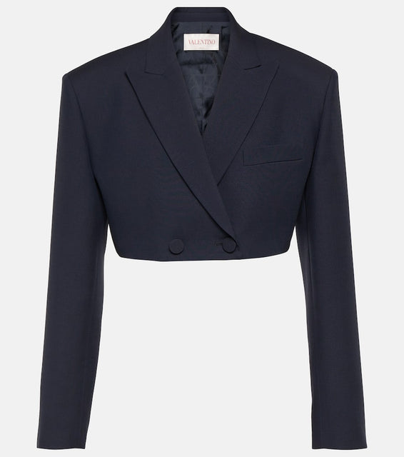Valentino Giacca Cr√É¬™pe Couture cropped blazer