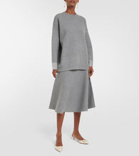 Valentino High-rise wool-blend midi skirt