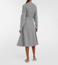 Valentino High-rise wool-blend midi skirt