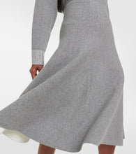 Valentino High-rise wool-blend midi skirt
