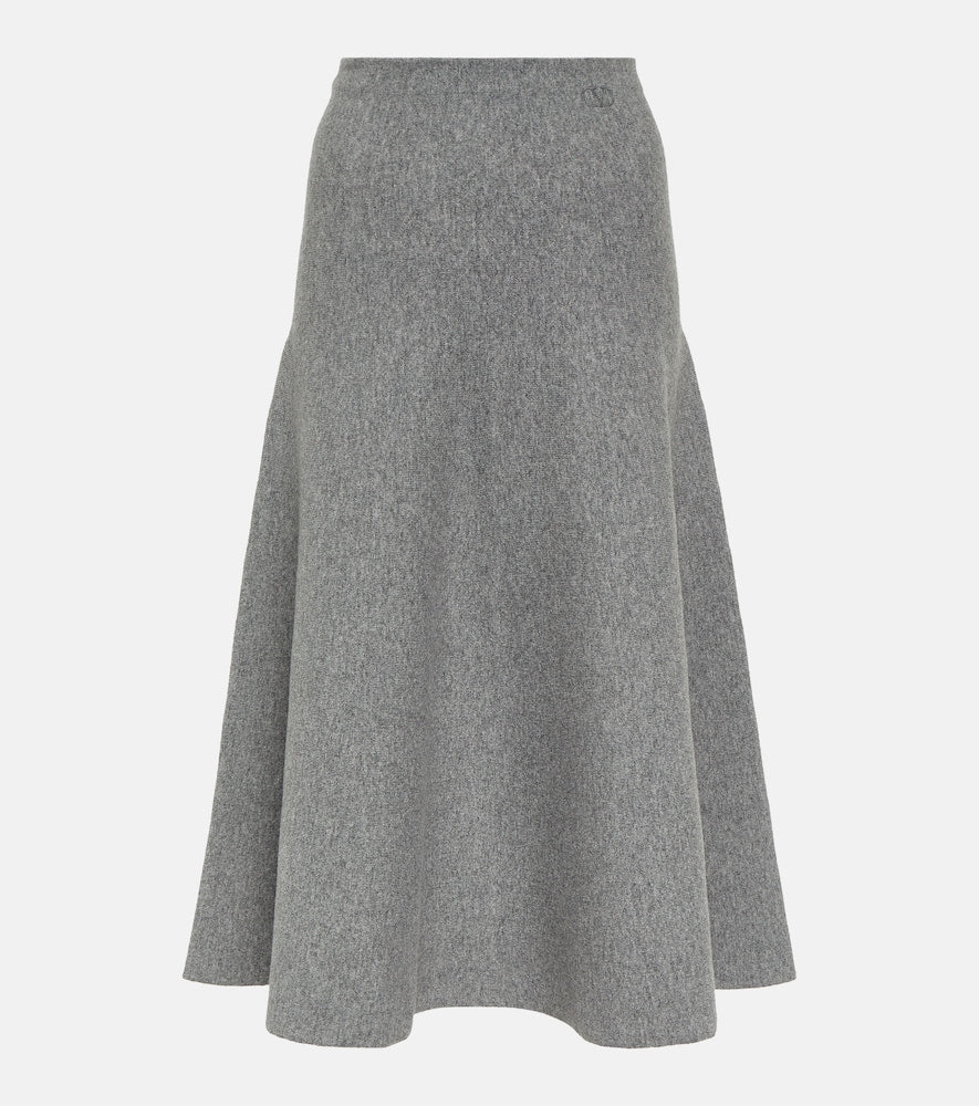 Valentino High-rise wool-blend midi skirt - Valentino 高腰羊毛混纺中长裙