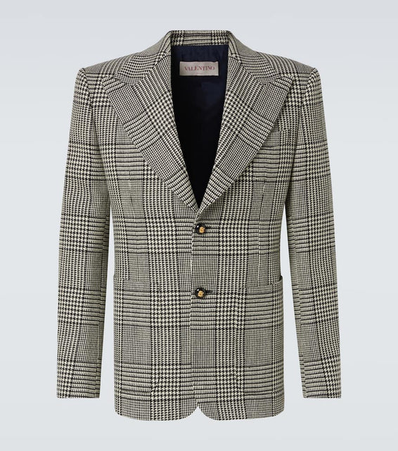 Valentino Houndstooth virgin wool blazer