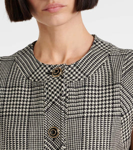 Valentino Houndstooth virgin wool midi dress