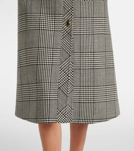 Valentino Houndstooth virgin wool midi dress