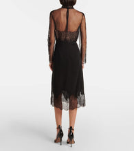 Valentino Lace-trimmed georgette midi dress