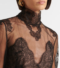 Valentino Lace-trimmed georgette midi dress