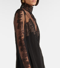 Valentino Lace-trimmed georgette midi dress