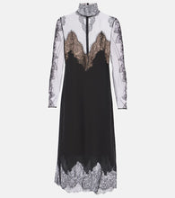 Valentino Lace-trimmed georgette midi dress