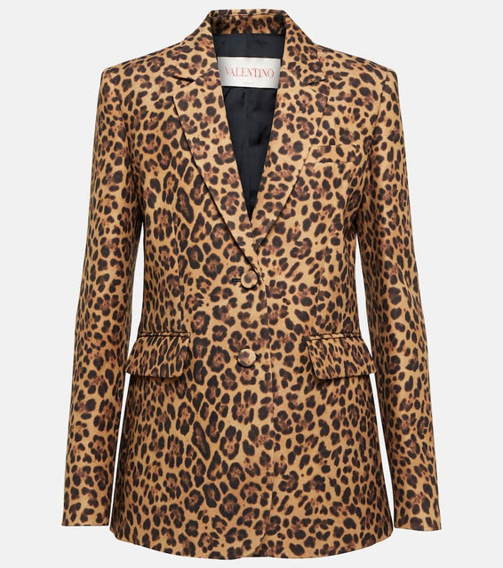 Valentino Leopard-print Cr√É¬™pe Couture blazer
