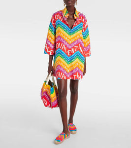 Valentino Logo cotton shirt dress
