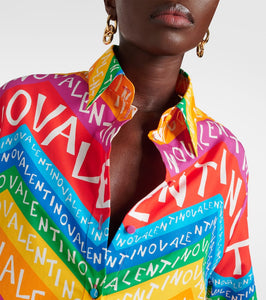 Valentino Logo cotton shirt dress