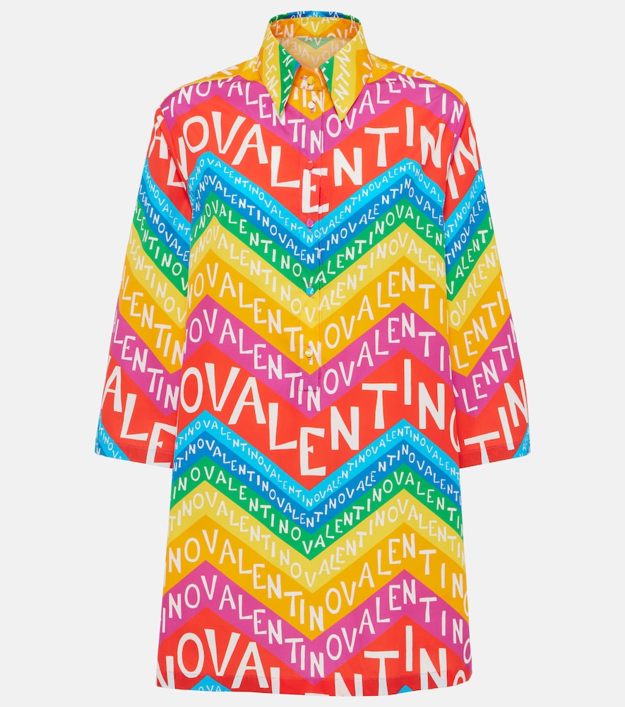 Valentino Logo cotton shirt dress. Valentino Logo 棉质衬衫裙