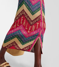 Valentino Logo knitted jacquard midi dress