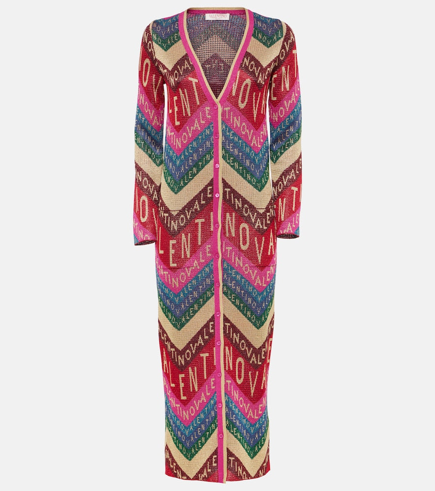 Valentino Logo knitted jacquard midi dress. Valentino Logo针织提花中长连衣裙