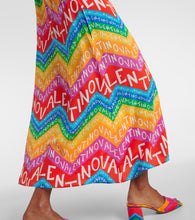 Valentino Logo one-shoulder silk midi dress