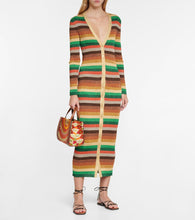 Valentino Lurex√Ç¬Æ striped V-neck midi dress