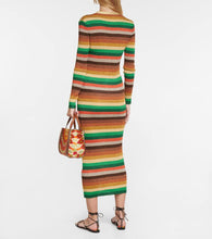 Valentino Lurex√Ç¬Æ striped V-neck midi dress