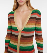 Valentino Lurex√Ç¬Æ striped V-neck midi dress