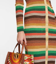 Valentino Lurex√Ç¬Æ striped V-neck midi dress