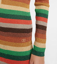 Valentino Lurex√Ç¬Æ striped V-neck midi dress