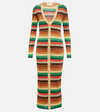 Valentino Lurex√Ç¬Æ striped V-neck midi dress