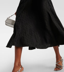 Valentino Monogram silk midi dress