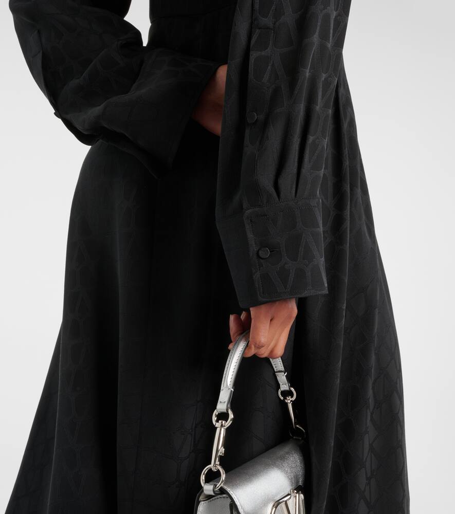 Valentino Monogram silk midi dress