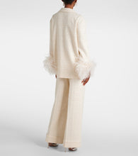 Valentino Mossi feather-trimmed tweed jacket